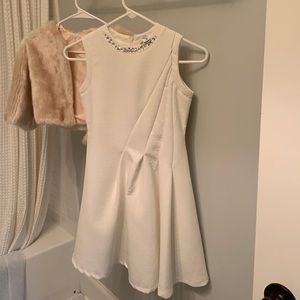 Jusbe Sz 12 flower girl, recital, father daughter dance, dress & faux fur coat.
